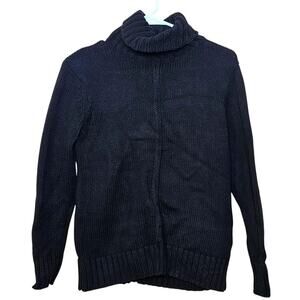 525 America Size Small Black 100% Cotton Black Sweater Thick Heavy Knit Warm